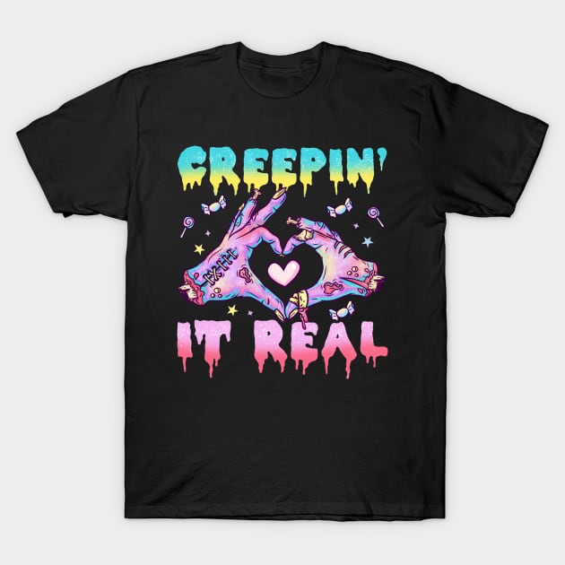 Creepin It Real - Aesthetic Pastel Goth Gift T-Shirt by biNutz